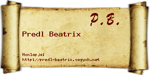 Predl Beatrix névjegykártya